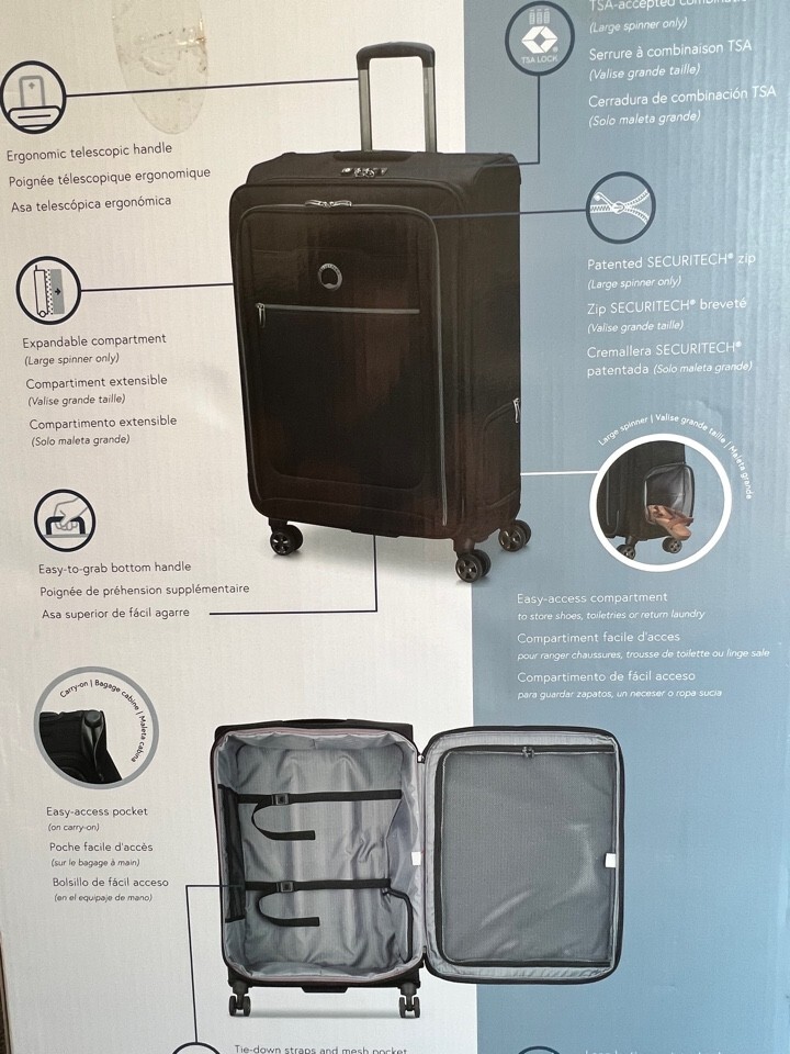 Delsey Paris 2Piece Softside Spinner Luggage Set Black 98376064498