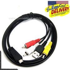 5FT 1.5M USB 3RC AV Data Cable for Sony VMC-MD3 X183 DSC- TX7 W350 W390