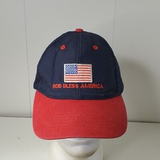 VTG God Bless America Embroidered USA Flag Snapback Hat Baseball Cap 4th of July