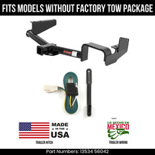 For 08-13 Toyota Highlander Trailer Hitch W 4 Pin Wiring Fit Wo Oe Towpkg Curt