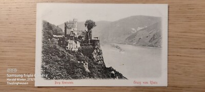 Postcard Castle Rheinstein greeting from the Rhine ungel _.