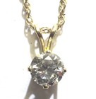 GIA certified 1.23ct round diamond  I1 J 14k yellow gold solitaire pendant 0.9g — photo 6