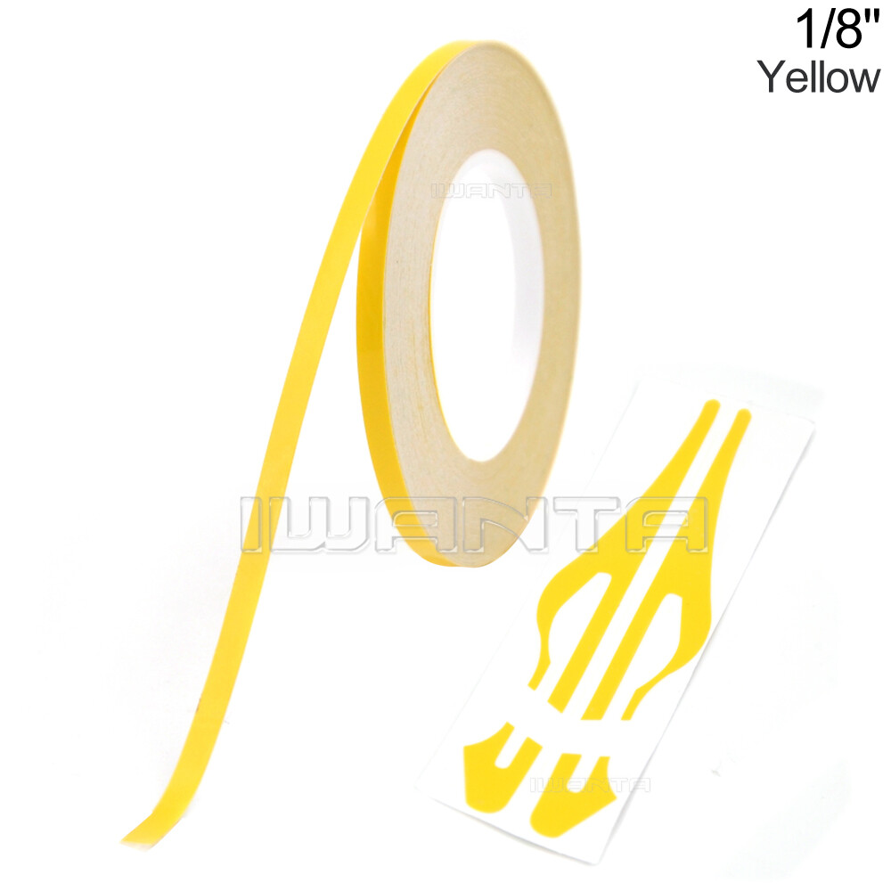 AMBER YELLOW 1/8" 3mm Roll PIN STRIPE Car Striping Line TAPE - Foto 3