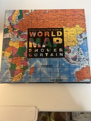 Vintage Never Opened Wings Of World Map Shower Curtain 72 x72 