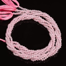 Cuentas rondelle redondas facetadas de cuarzo rosa natural de 2 mm para joyería de 33 cm EB-73