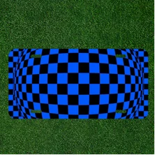 Custom Personalized License Plate Auto Tag With Blue And Black Optical Illusion