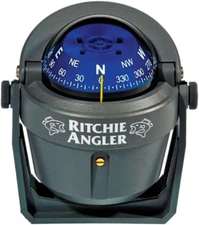 Navigation RA-91 Angler Compass - Bracket Mount, Gray with Blue Dial, 2-3/4"