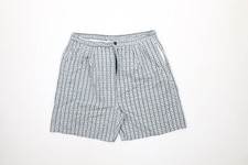 Vintage 70s Streetwear Mens Large Geometric Lined Above Knee Shorts Swim Trunks