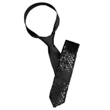  Men's Sequin Ties Self Tied Shine Skinny Necktie Fashion Tie One Size Black