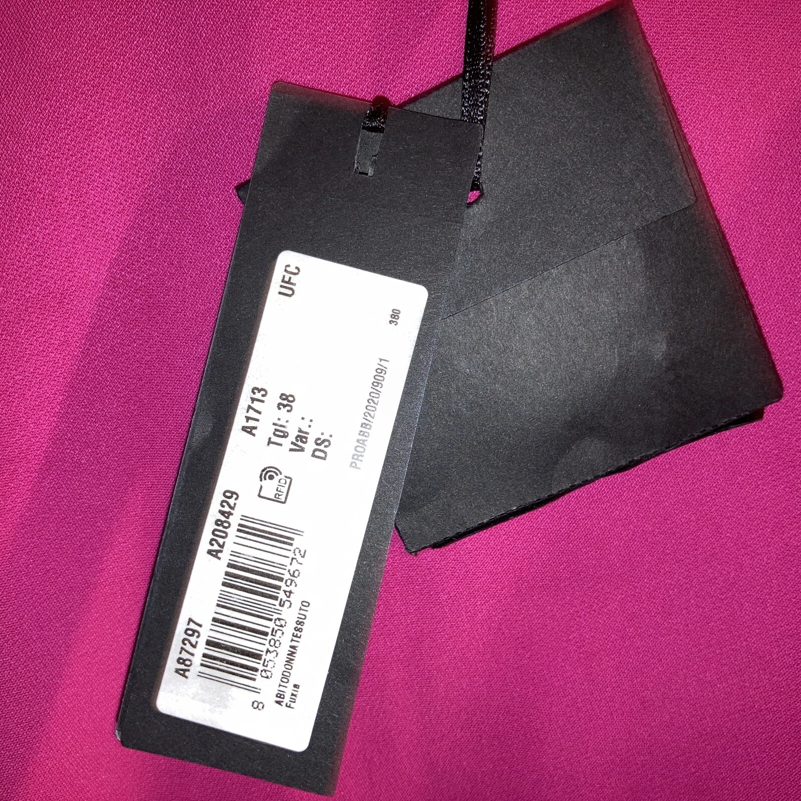 Abito con bottoni Medusa A87297 autentico nuovo con etichette Versace mini spilla di sicurezza rossa $1475