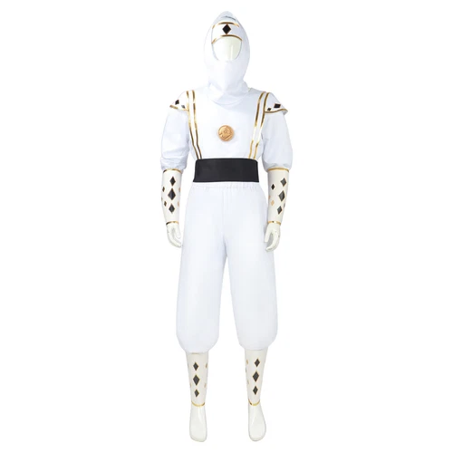 Cosplay Mighty Morphin Power Rangers Tommy White Rangers Kostüme Halloween=Anzug - Bild 9 von 27