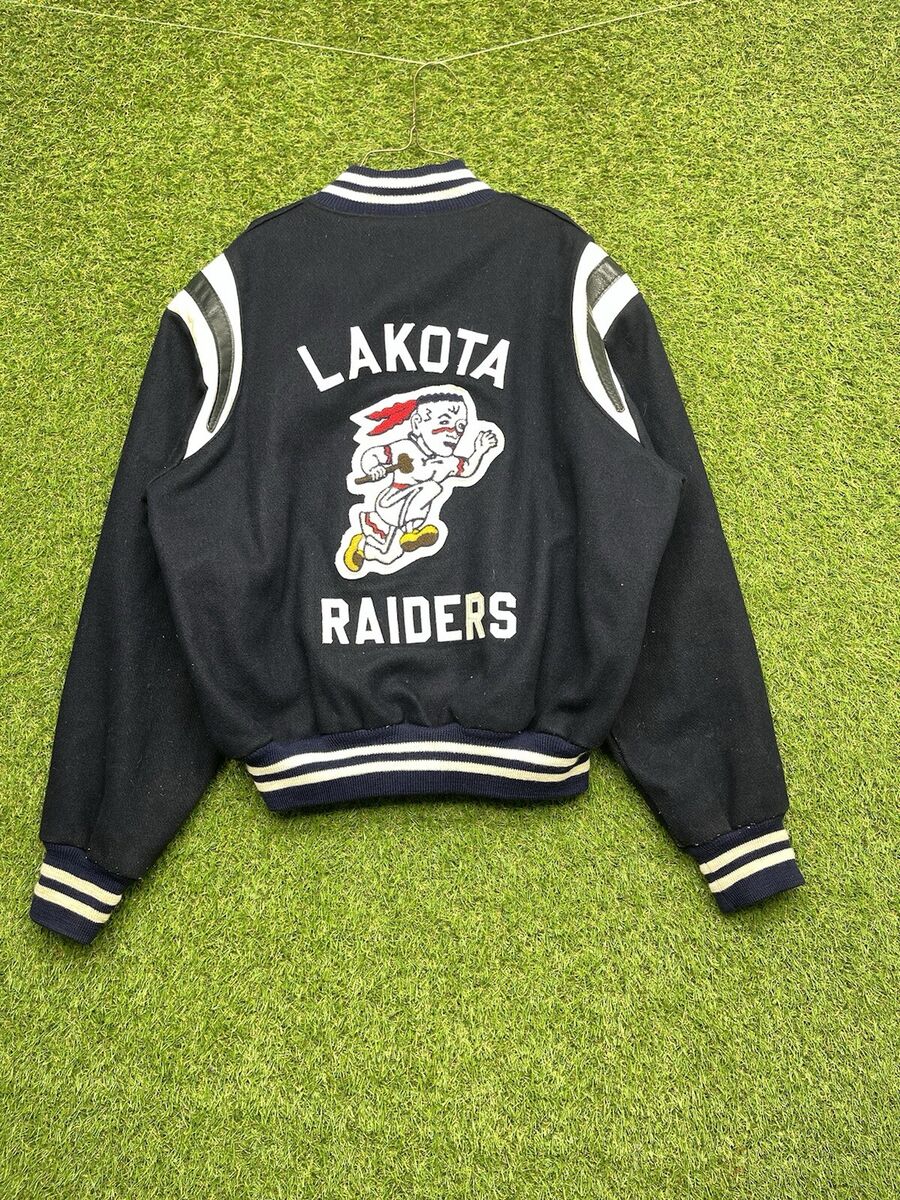 Vintage Letterman Jacket Mens Large L Varsity Raiders Vintage Letterman Jacket Mens Large L Varsity Raiders
