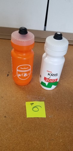 Lot of 2 Squeezy Water Bottles (White/Orange)