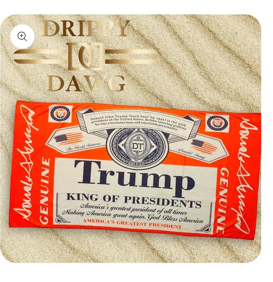 Trump King Of Presidents 沙滩毛巾 3x5 — 第 2/3 张图片