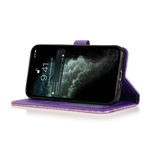 For iPhone 15 14 Pro Max 13 12 11 Glitter Bling Leather Wallet Flip Case Cover - Picture 5 of 17