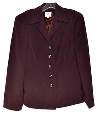 Renfrew Dark Brown Womens Button Blazer Size 10 Made in USA