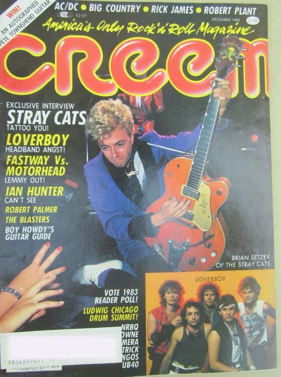 CREEM magazine Decembe 1983 - BRIAN SETZER cover, Loverboy, Ian Hunter