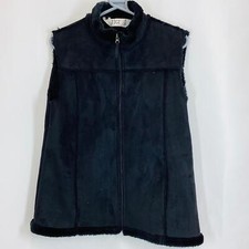 Tigi Black Faux Fur Bodywarmer Gilet Uk 14/16