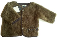 Teddy Jacke Gr.56 Sanetta NEU braun blau plüsch fleece warm auto baby