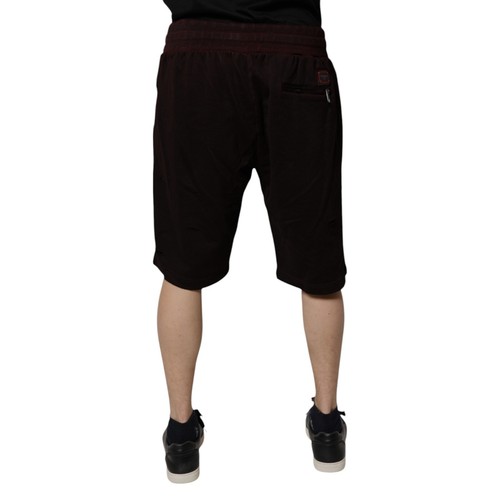 DOLCE & GABBANA Shorts Bordeaux Cotton Bermuda Sweatshorts IT56/W42/XXL 900usd - Picture 3 of 8