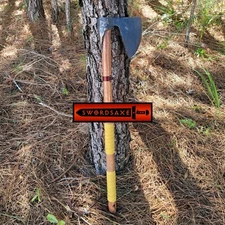 Hand-Forged Viking Two Handed Axe Wrought Iron Axe Head 29" Wood Handle Handmade