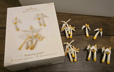 2 Sets Hallmark Keepsake Ornament 2008 MINIATURE  Rejoicing Angels