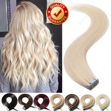 Premium 150g Full Head Thick Tape in Remy Real Human Hair Extensions Skin Wefts