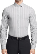 NEW Calvin Klein Men's XL Tech Active Stretch Dress Shirt 17-17.5 Neck Blue