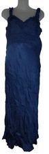 Women’s Blue Sleeveless Ruffled Strap Maxi Dress Size L BG22