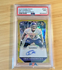 2015 PANINI PRIZM RC SIGNATURES GOLD PRIZM #RSEK ERIC KENDRICKS /10 PSA 9