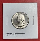 1945 D Washington Silver Quarter, Choice Uncirculated.