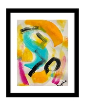 GUAJARDO Original Abstract Expressionism Bird 12X9 Paper Signed Art