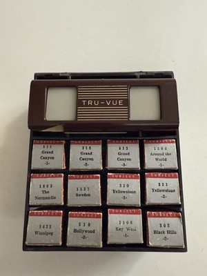 Tru-Vue Box Case with 3D Viewer and 12 Film Strips Please Read Desc.