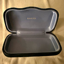 Gucci Hard Clamshell Eyeglass Case Felt Lined Black/Gray Fits Glasses