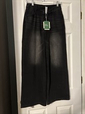 Halara Flex  Asymmetric High Waisted Baggy Jeans black XS Regular Runs Big 