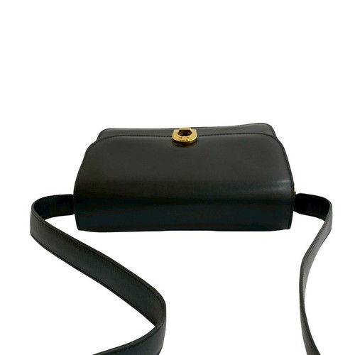Borsa a tracolla in metallo con logo CELINE Triomphe pelle di vitello nera 98352 - Foto 4 di 9