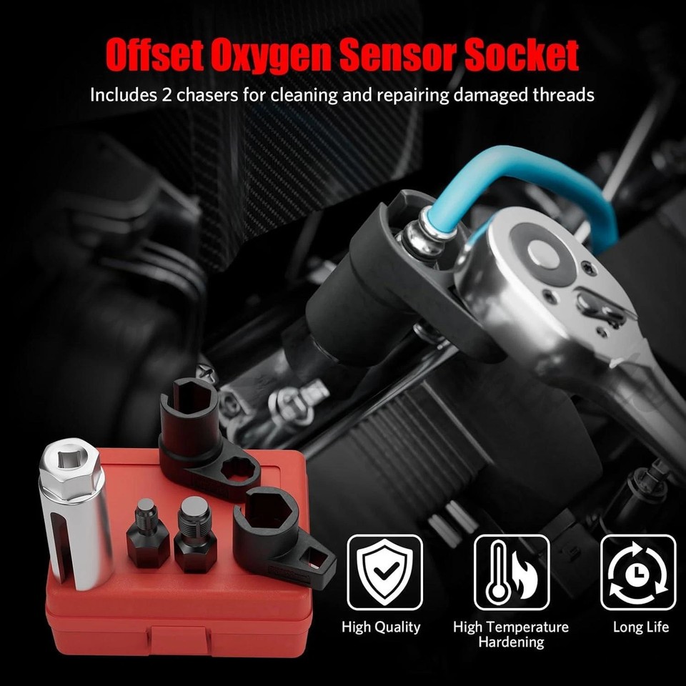 O2 Sensor Rethreader Kit O2 Oxygen Sensor Socket Thread Chaser Set 5PCS O2 Sensor Wrench Removal ...