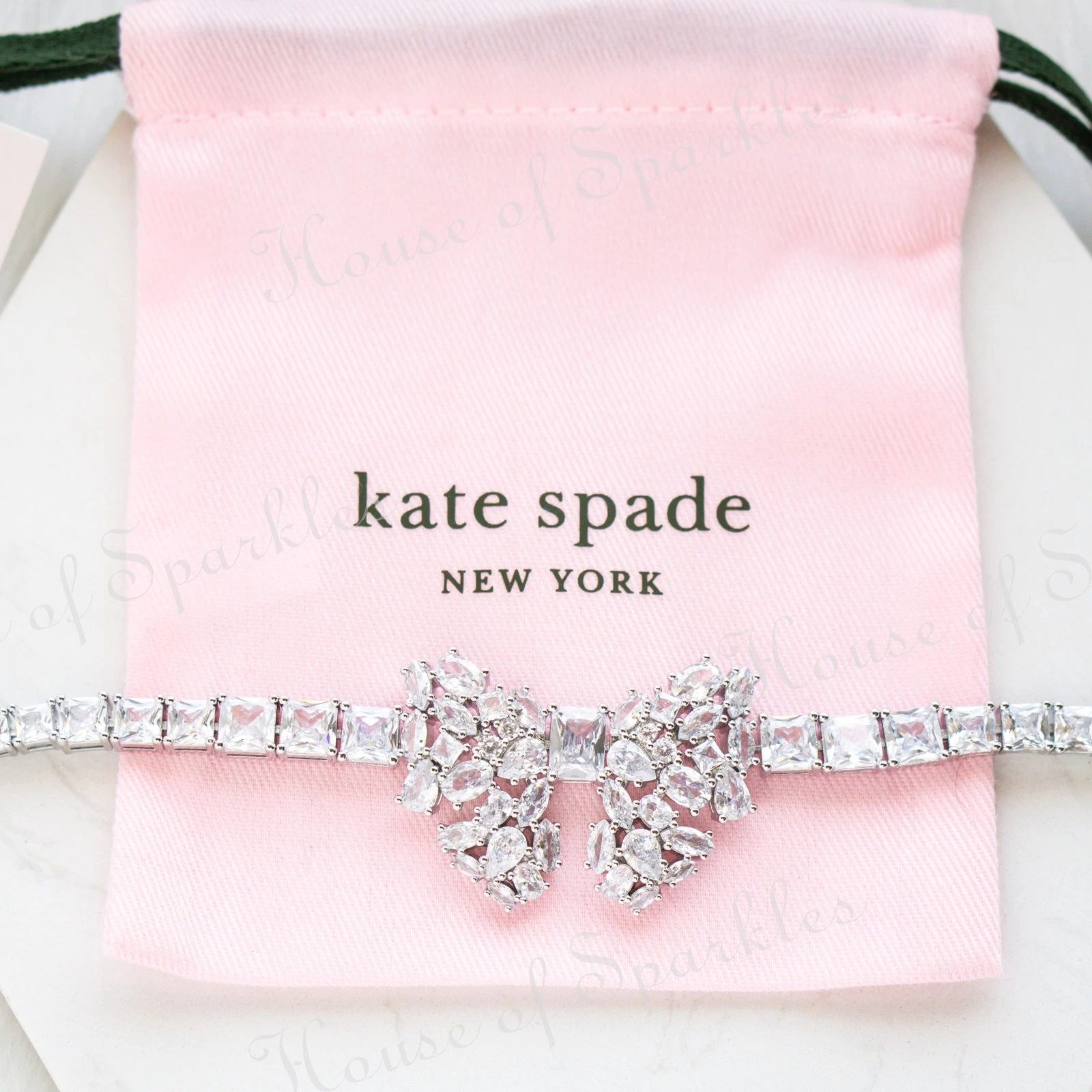 Bracciale Kate Spade Prendi un Fiocco Cristallo Argento
