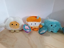 Jazwares Bum Bumz Plush, Lot Of 3, Enrique, James, Cyrus, Breakfast Bumz