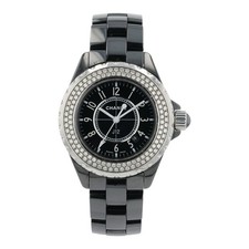 Chanel J12 Ceramic Black Dial 33mm Quartz Women's Factory Diamond Watch H0949