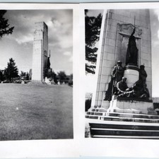 x2 LOT Fort Lewis 91st Division Memorial Monument Snapshot Photos Soldier War