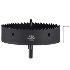 How Saw Kit 5-45/64" Cutting Diameter Bi-Metal M42 High Speed Steel Black