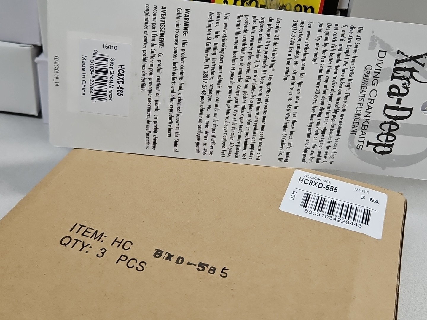 (3) Discontinued Strike King KVD 8.0XD Dealer Box...Sexy Ghost Minnow...NIB!!! - Image 2