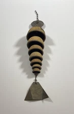 Paolo Soleri Modernist Brutalist Bronze Wind Chime Pottery Fish Hanging Bell