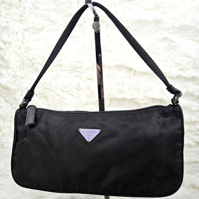 PRADA Mini Tessuto Nylon Handtasche Tasche Dreieck Logo Platte LAMPO...