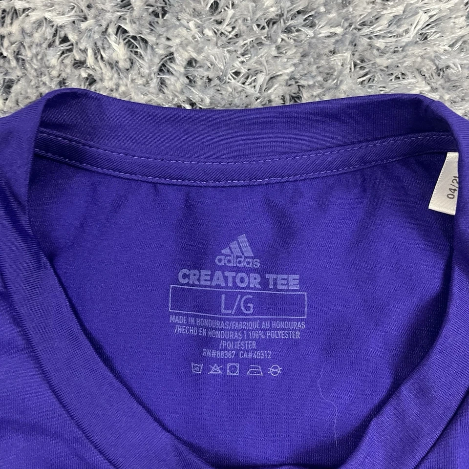 Washington Huskies Shirt Adult Large Purple Adidas Creator Tee Team Football Men - Image 3 of 4