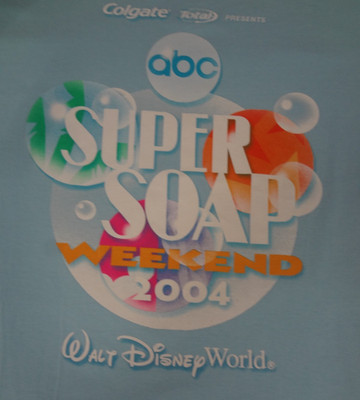 DISNEY PARKS ABC SUPER SOAP OPERA WEEKEND 2004 BLUE MEDIUM T-SHIRT K867