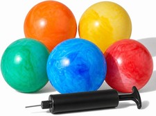 Playground Balls 5-Inch Soft for Toddlers Kids 5-Pack Marbleized Vinyl Balls