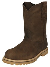 Mens Work Boots Anti Slip Brown Genuine Leather Soft Toe Solid Trabajo Hombre