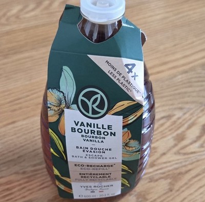 Yves Rocher Escape Bath & Shower Gel Bourbon Vanilla 600ml Eco-Refill Recyclable